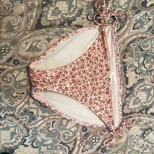 Xhilaration Floral Bikini Bottom - Pink and White